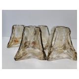 Four art glass shades
