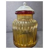 Yellow glass canister