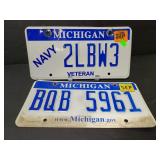 Two Michigan license plates