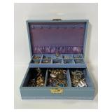 Vintage jewelry box full of jewelry