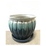 Large glazed terra cotta garden planter