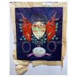 Vintage India ship crest embroidery on paper