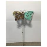 Weathered metal butterfly garden decor