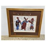Vintage frames folk music trio art print