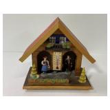 Small German handmade wood thermometer