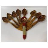 Lot of wood carved hand painted spoons