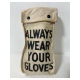 Canvas glove bag w/ 3 pairs of gloves
