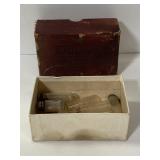 Antique glass vials in Westfield watch box