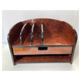 Wood grain charging stations/mail sorter