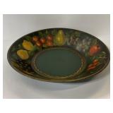 Large painted metal fruit bowl