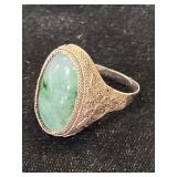 Vintage silver toned jewel ring