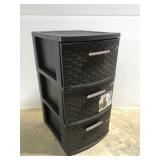 Sterilite brown weave 3-drawer storage bin