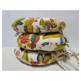 Three floral chair cushions