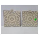 Two wall art porcelain tiles