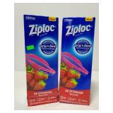 Two boxes of Ziploc gallon storage bags 38ct