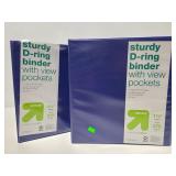 Two D-ring 1.5in blue binders