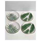 Decorative set of 4 palm leaf plates