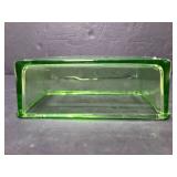 Green depression glass Butter Cover