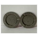 Pair of vintage camel metal ashtrays