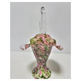 Vintage art glass basket