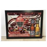 Large Detroit Red Wings Miller beer bar sign