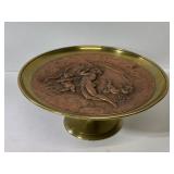 Vintage muse copper & brass compote pedestal dish