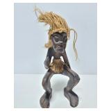 Wood folk art tribal man figure