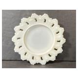 Antique 1800s milk glass plate