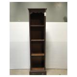 Narrow small wood bookcase shelf