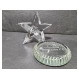Glass star and Spring Lake glass disc