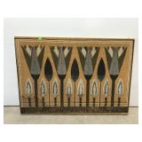 MCM burlap fabric wall art