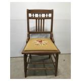 Antique chair w/ needlework seat