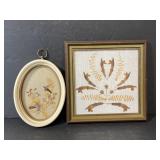 Pair of dried flower framed pictures