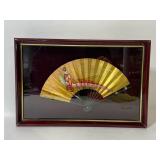 Framed vintage fan