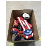 Box of assorted golf club head covers
