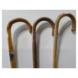 Three wood canes
