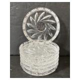 Set of 6 glass pinwheels coasters