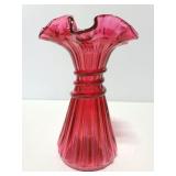 Redish pink ruffle vase
