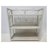 White wicker shelf
