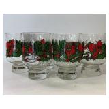Set of 6 Christmas wreath glasses