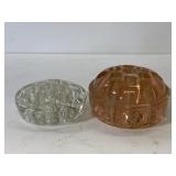 Lot of 2 vintage glass flower frogs