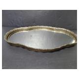 Oddly shaped mirrored vanity tray