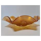 Carnival glass ruffle bowl