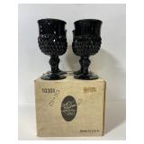 Tiara black amethyst glass goblet set