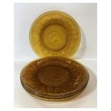 New vintage Tiara amber glass dinner plate set