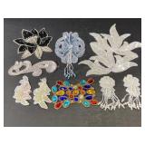 Lot of pearl & crystal beaded appliqués