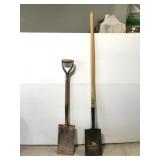 Pair of flat head edger shovels