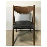 Folding chair w/ cane back & black seat