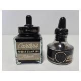 Two vintage ink bottle