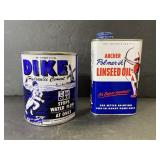 Dike & Archer vintage tin cans